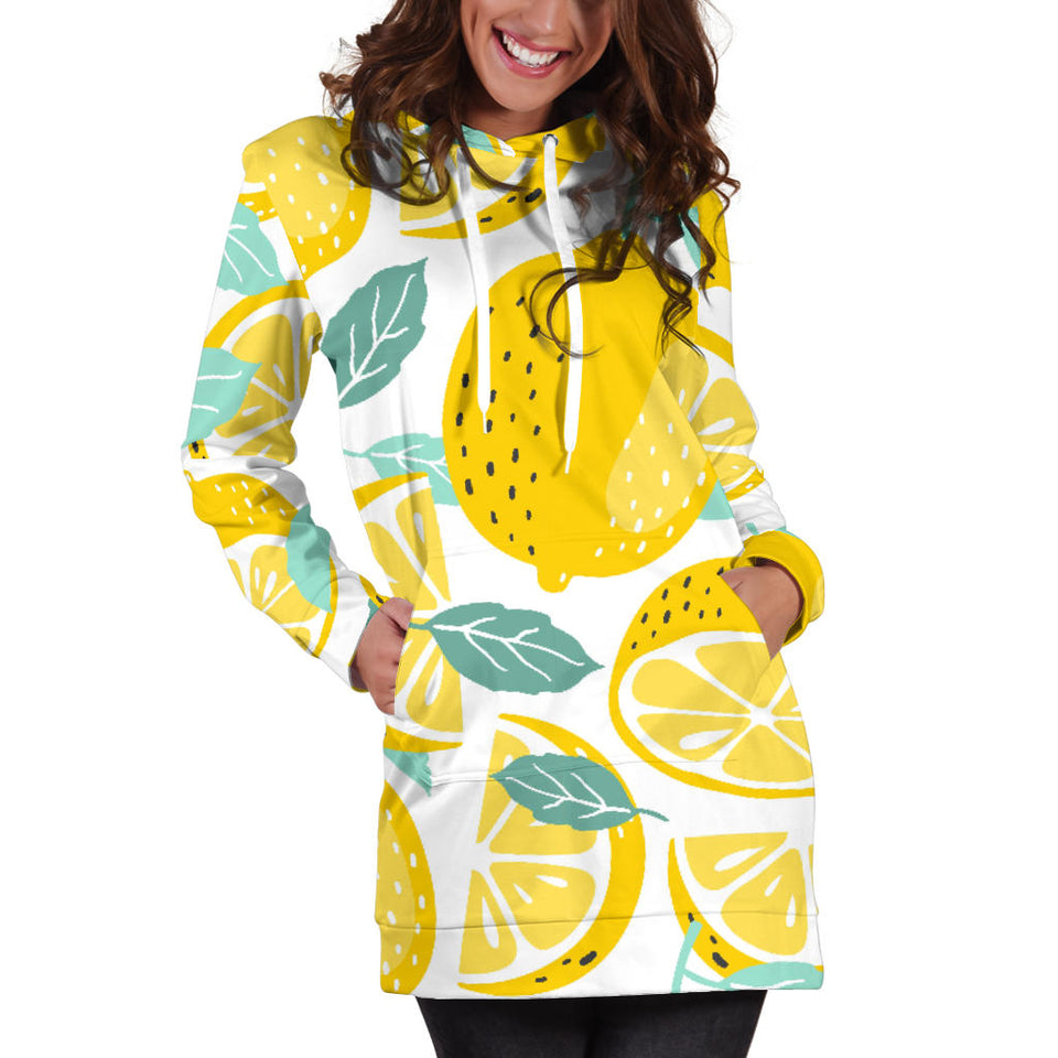 Lemon Design Pattern Women'S Hoodie Dress