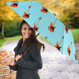 Electric Guitar Pattern Light Blue Background Umbrella