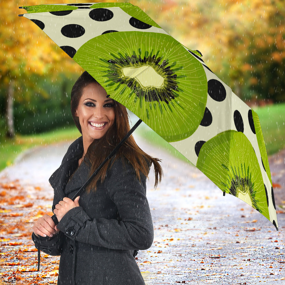 Kiwi Black Dot Background Umbrella
