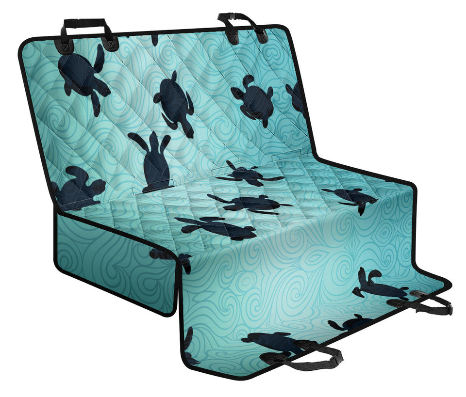 Sea Turtle With Blue Ocean Backgroud Dog Car Seat Covers