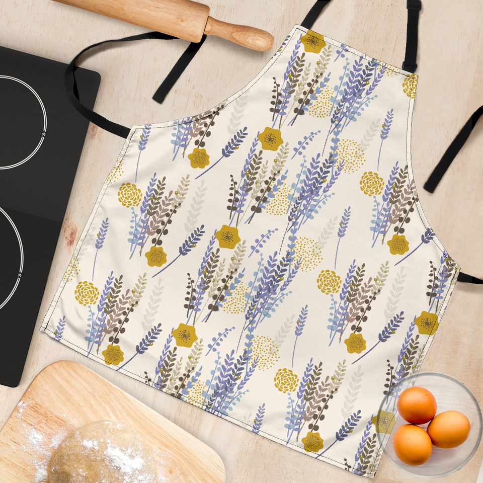 Lavender Modern Pattern Blackground Adjustable Apron