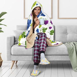 Grape Pattern Hooded Blanket