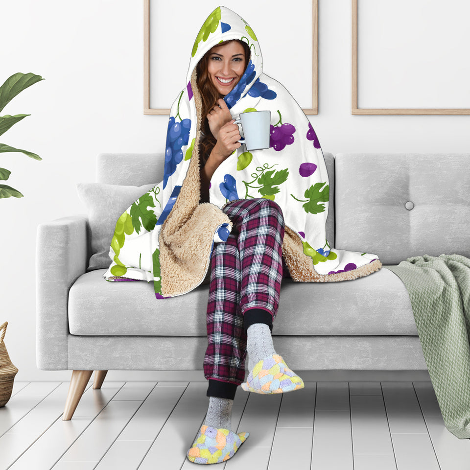 Grape Pattern Hooded Blanket