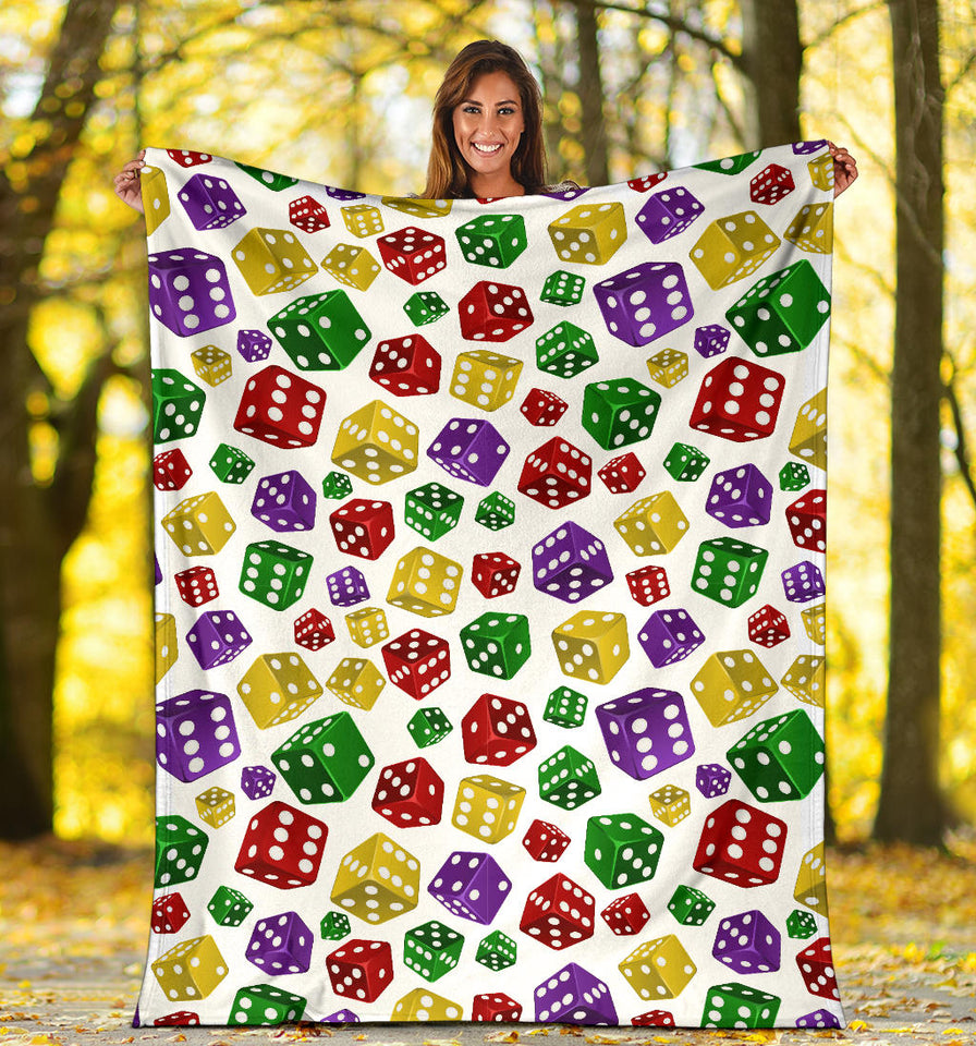 Dice Pattern Print Design 03 Premium Blanket