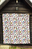 Skate Board Pattern Print Design 05 Premium Quilt