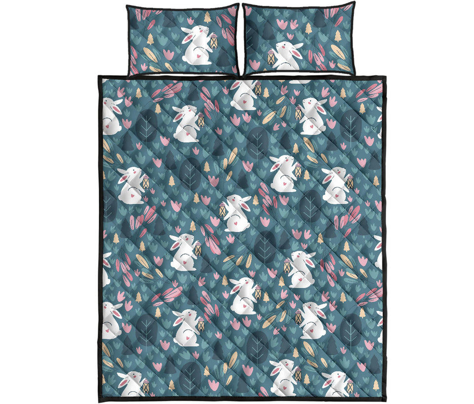 Cute rabbit pattern Quilt Bed Set