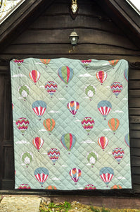Hot Air Balloon Design Pattern Premium Quilt