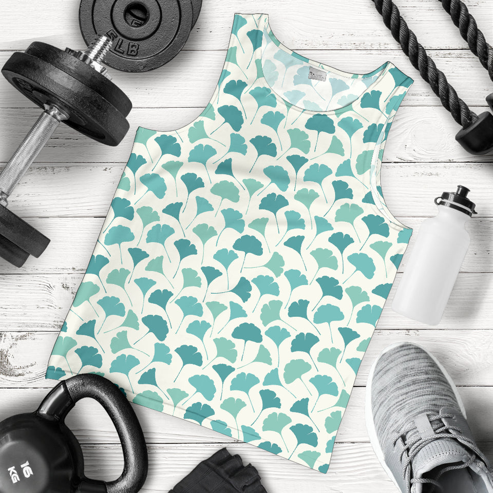 Green ginkgo leaves pattern Men Tank Top