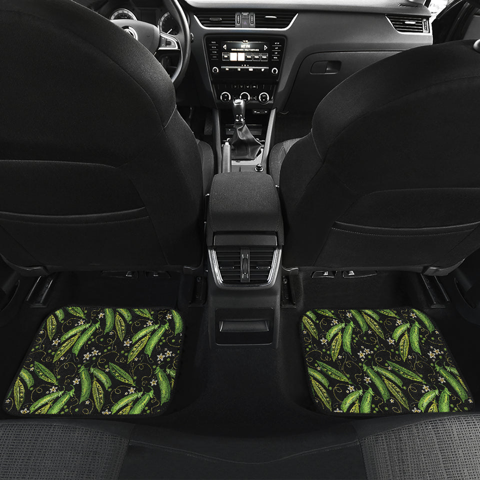 Green Peas Pattern Print Design 02 Front and Back Car Mats