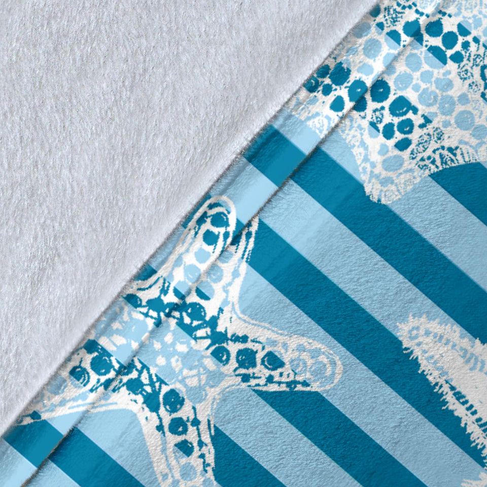 Starfish Blue Blackground Premium Blanket