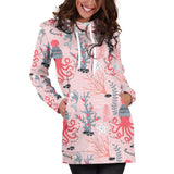 Octopus Winter Hat Garland Fish Candy Seaweed Coral Starfish Women'S Hoodie Dress