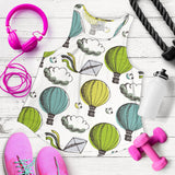 Hot Air Balloon Bird Cloud Pattern Women Racerback Tank Top