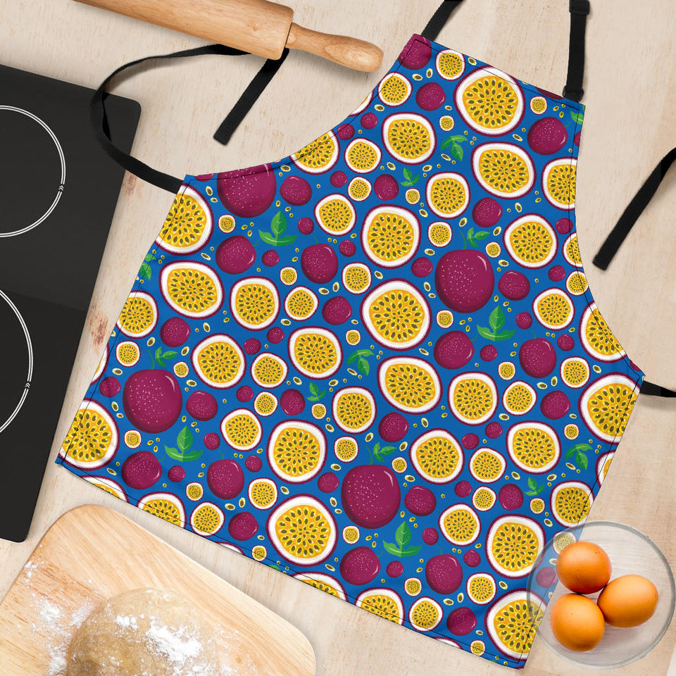 Passion Fruit Blue Background Adjustable Apron