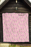 Lavender Pattern Pink Background Premium Quilt