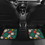 Canabis Marijuana Weed Pattern Print Design 02 Front and Back Car Mats