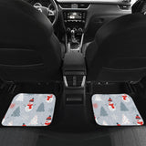 Snowman Christmas  Tree Snow Gray Background Front And Back Car Mats