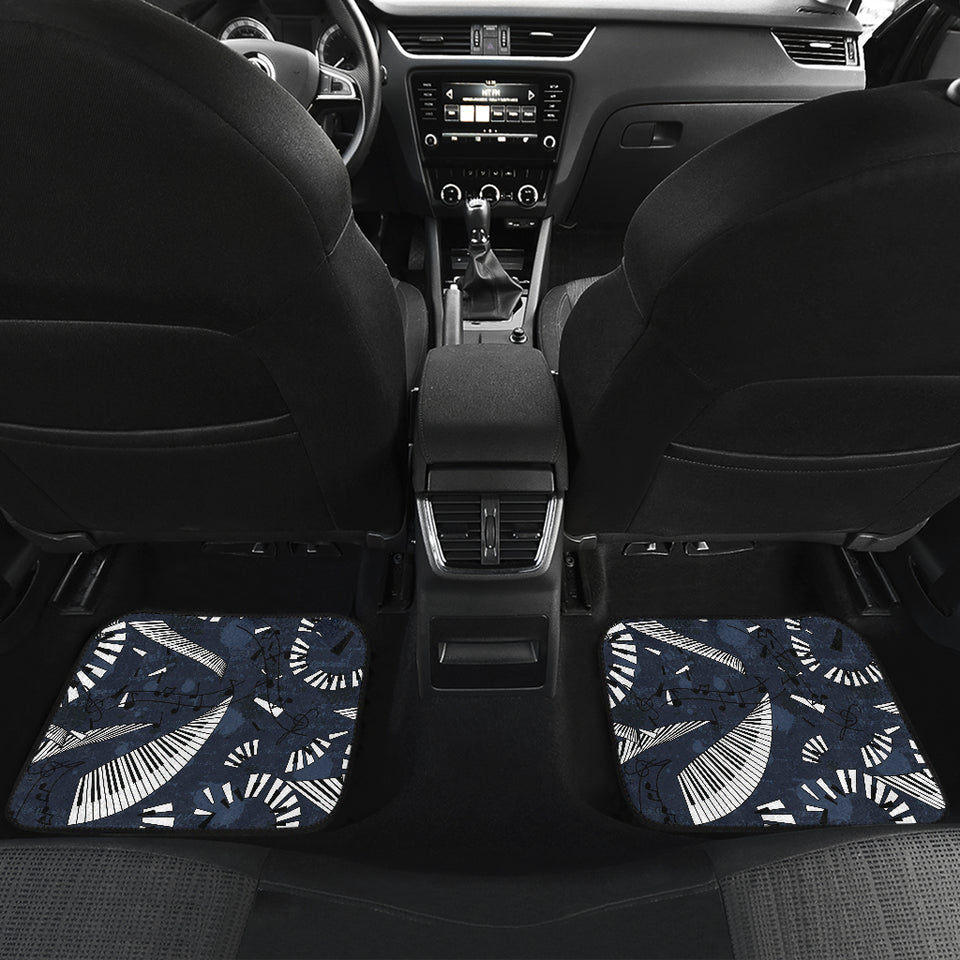 Piano Pattern Print Design 02 Front and Back Car Mats