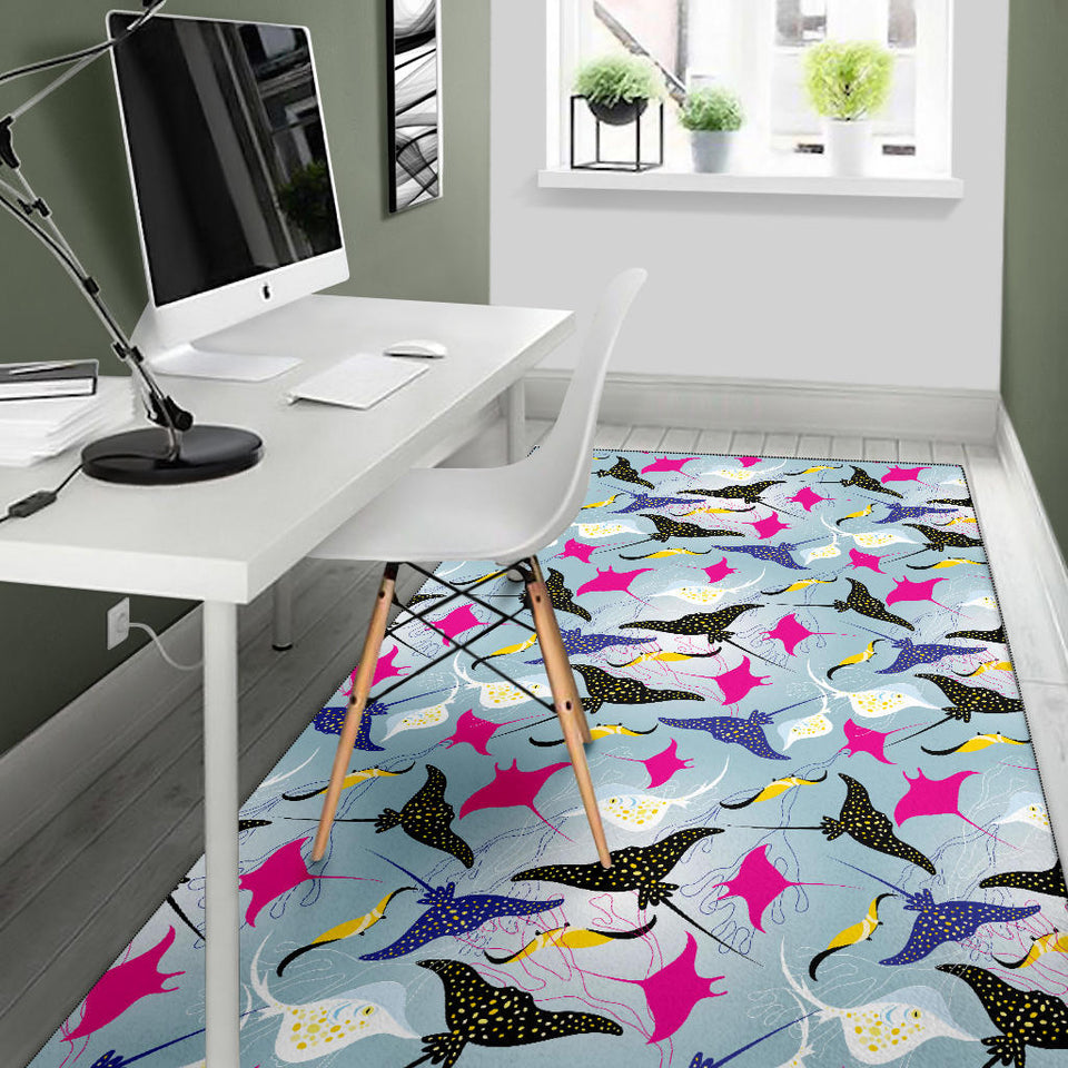 Stingray Pattern Print Design 01 Area Rug