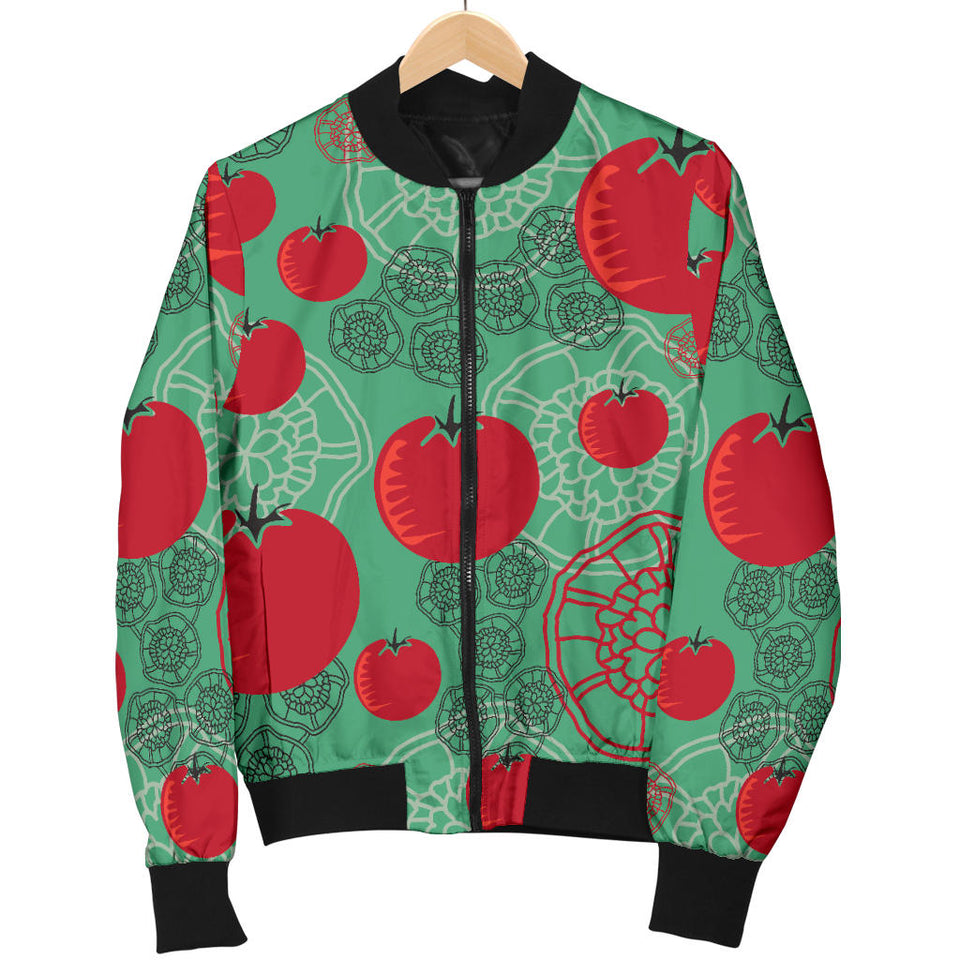 Tomato Design Pattern Women'S Bomber Jacket