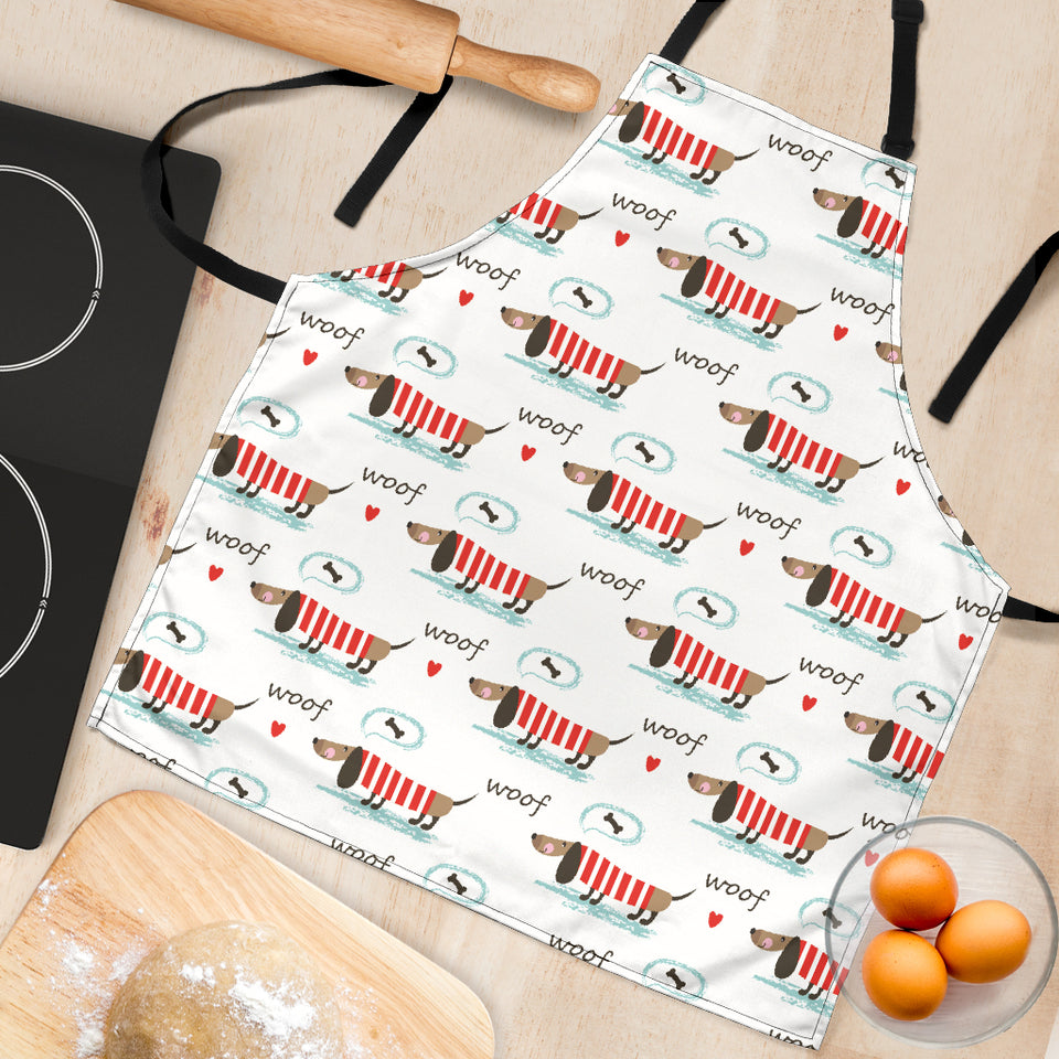 Cute Dachshund Bone Pattern Adjustable Apron