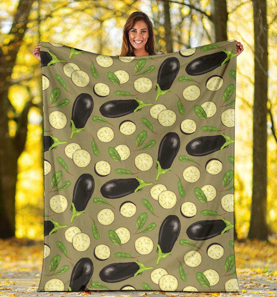 Eggplant Pattern Print Design 02 Premium Blanket