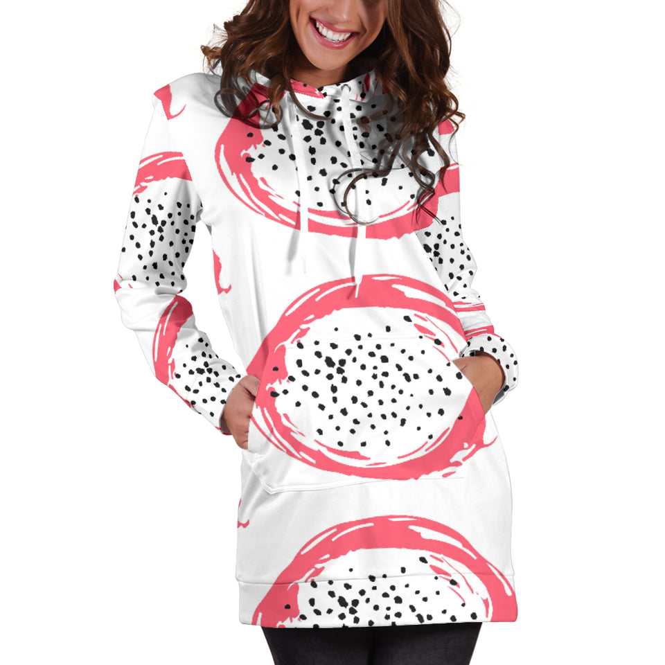 Hand Drawn Dragon Fruit Women'S Hoodie Dress