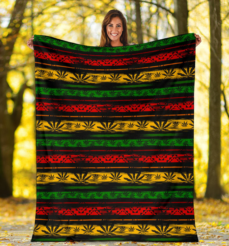 Canabis Marijuana Weed Pattern Print Design 04 Premium Blanket