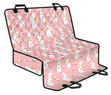 Cute White Rabbit Flower Pink Background Dog Car Seat Covers