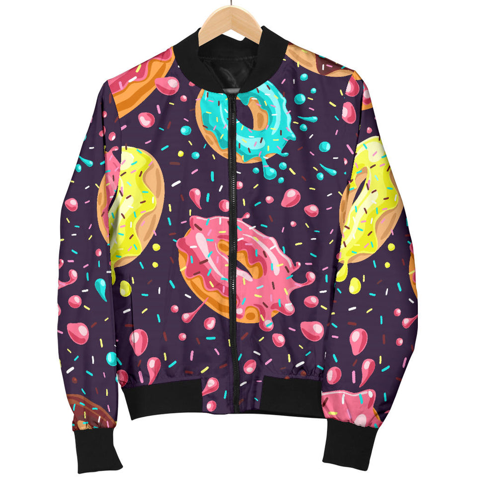 Colorful Donut Glaze Pattern Women'S Bomber Jacket