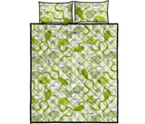 Cute frog dragonfly pattern Quilt Bed Set