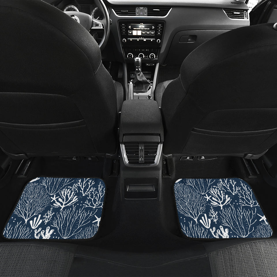 Coral Reef Pattern Print Design 05 Front and Back Car Mats