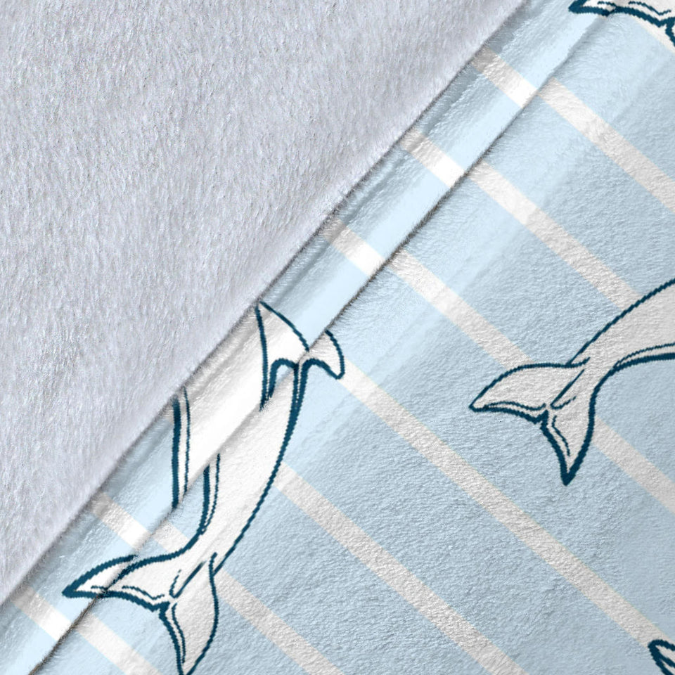 Dolphin Blue Striped Background Premium Blanket