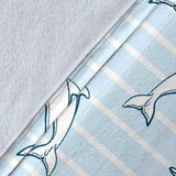 Dolphin Blue Striped Background Premium Blanket