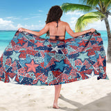 Hand Drawn Colorful Starfish Sarong