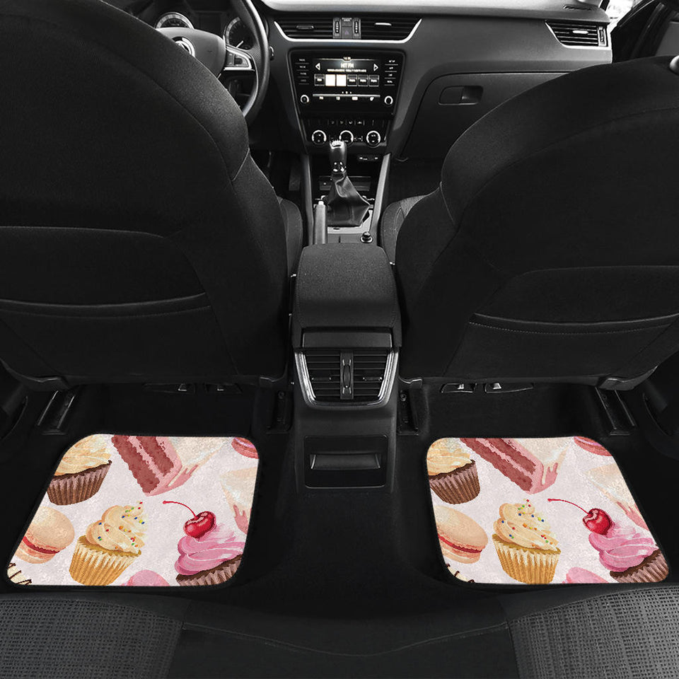 Cake Cupcake Sweets Pattern Front And Back Car Mats