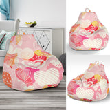 Hand Drawn Heart Design Pattern Bean Bag Cover