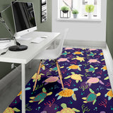 Colorful Sea Turtle Pattern Area Rug