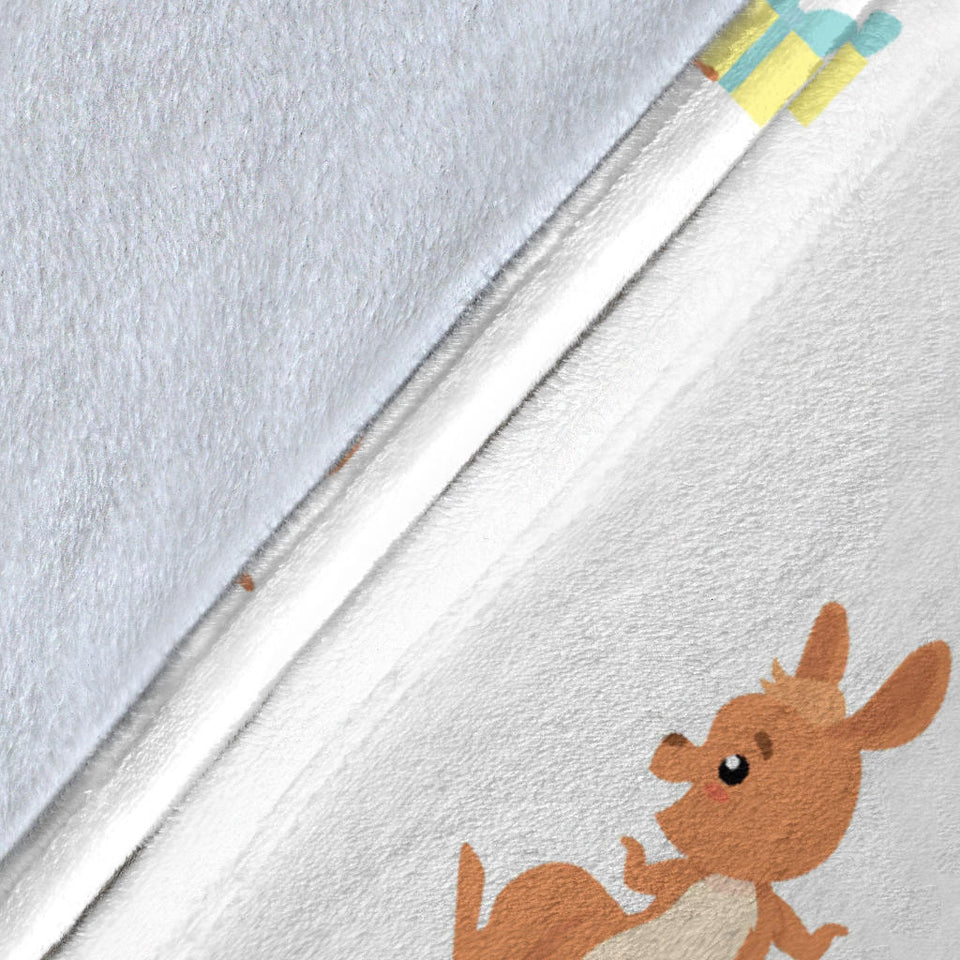 Cute Kangaroo Pattern Premium Blanket