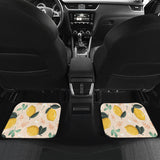 Lemon Flower Leave Pattern Front And Back Car Mats