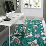 Koi Fish Carp Fish Lotus Pattern Area Rug