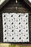 Crows Floral Wreath Rabbit Pattern Premium Quilt