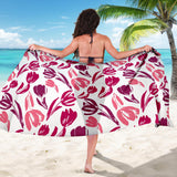 Pink Sketch Tulip Pattern Sarong