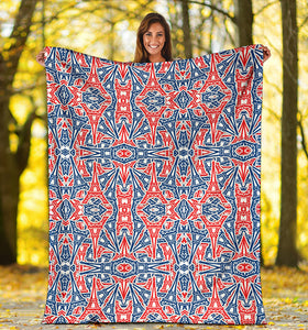Eiffel Tower Pattern Print Design 02 Premium Blanket