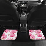 Pink Purple Orchid Pattern Background Front And Back Car Mats
