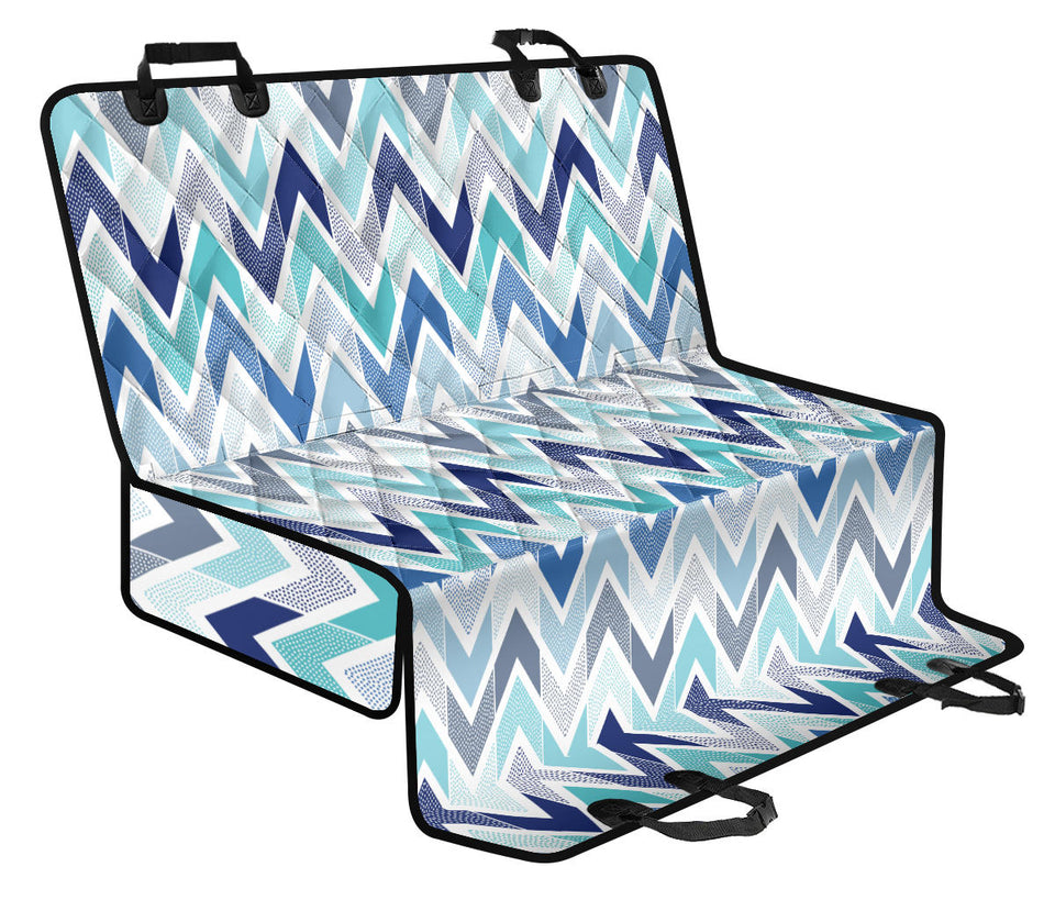 Zigzag  Chevron Blue Pattern Dog Car Seat Covers