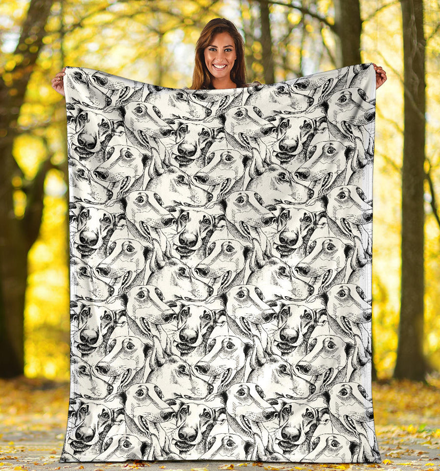 Greyhound Pattern Print Design 01 Premium Blanket