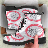 Hand Drawn Dragon Fruit Leather Boots