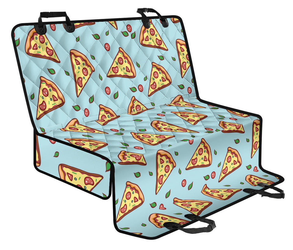 Hand Drawn Pizza Blue Background Dog Car Seat Covers