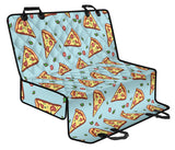 Hand Drawn Pizza Blue Background Dog Car Seat Covers