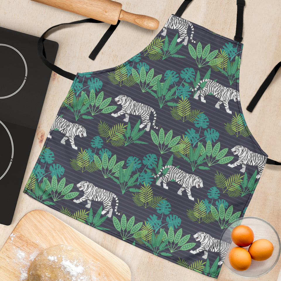 White Bengal Tigers Tropical Plant Adjustable Apron